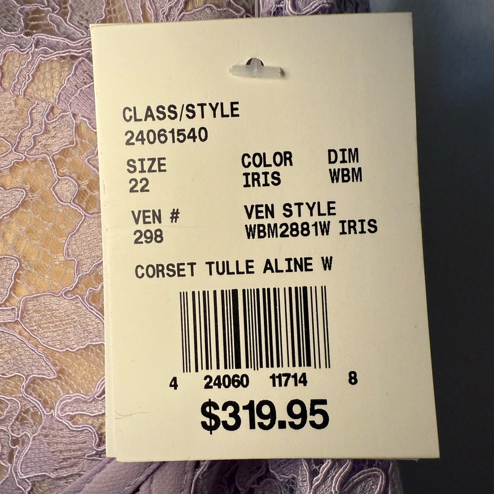 David’s Bridal Lavender Tulle A-Line Gown - Picture 4 of 4